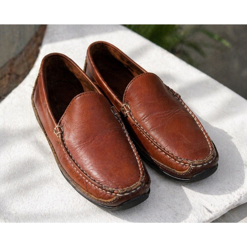 Allen Edmonds Boulder Moccasin Mens size 9.5 D Brown Driving Shoes Venetian